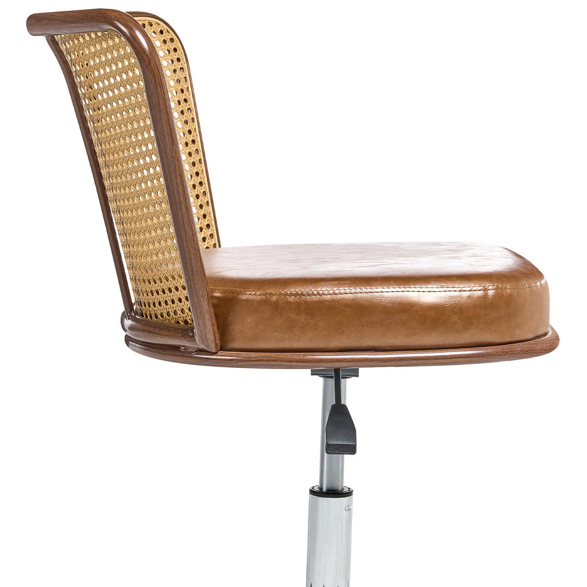 SCHREIBTISCHSTUHL Kunstleder Braun Roswell - Braun, Kunststoff (54/70/50cm) - Beliani