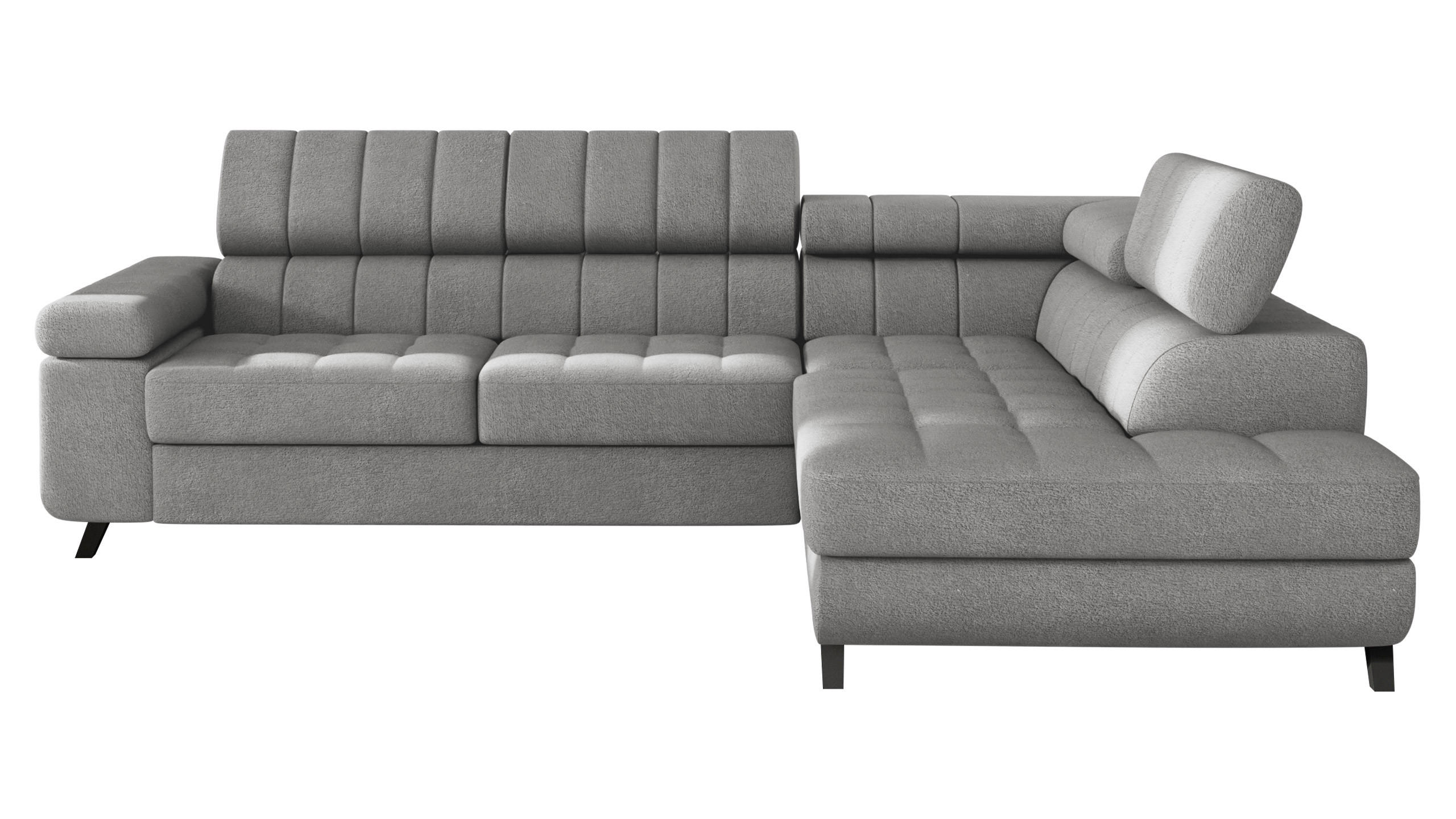 ECKSOFA Nord, Seite: Rechts - Schwarz/Grau, Holz/Textil (264/203cm) - MIRJAN24