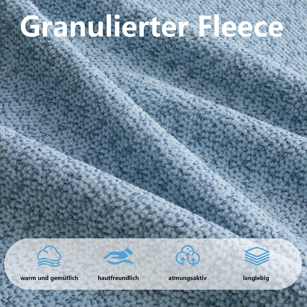 ECKSOFA 288/165/79 cm blau aus granuliertem Fleece modular und rahmenlos - Blau, Textil (165/288cm) - OKWISH