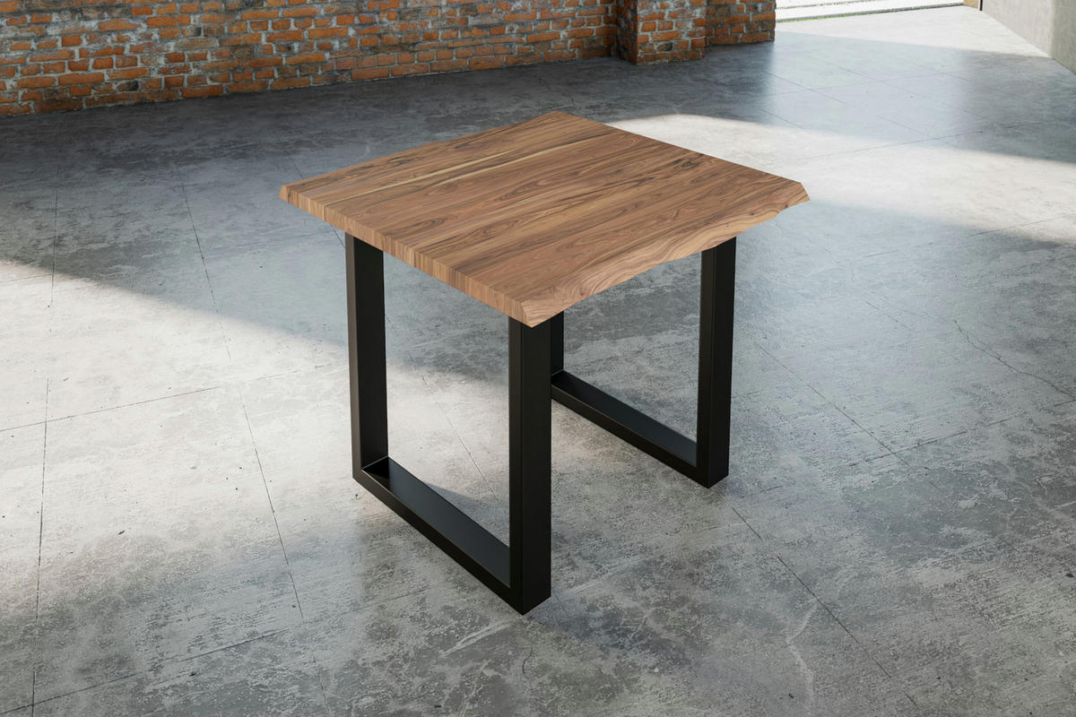ESSTISCH LAUREN - Beige/Schwarz, Holz/Metall (90/90/77cm) - SAM