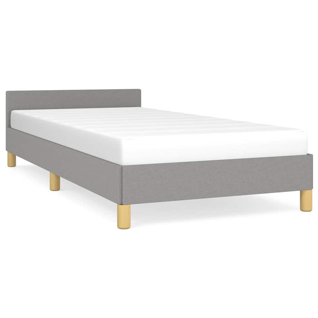 BETTGESTELL Ohne Matratze Hellgrau 90/200 Cm Stoff - Hellgrau, Textil (90/200cm) - vidaXL
