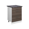 KÜCHENUNTERSCHRANK R-Line Grau 60 cm mit Schubladen, AP Anthrazit - Weiß/Braun, Holzwerkstoff (60/81.6/60cm) - Vicco
