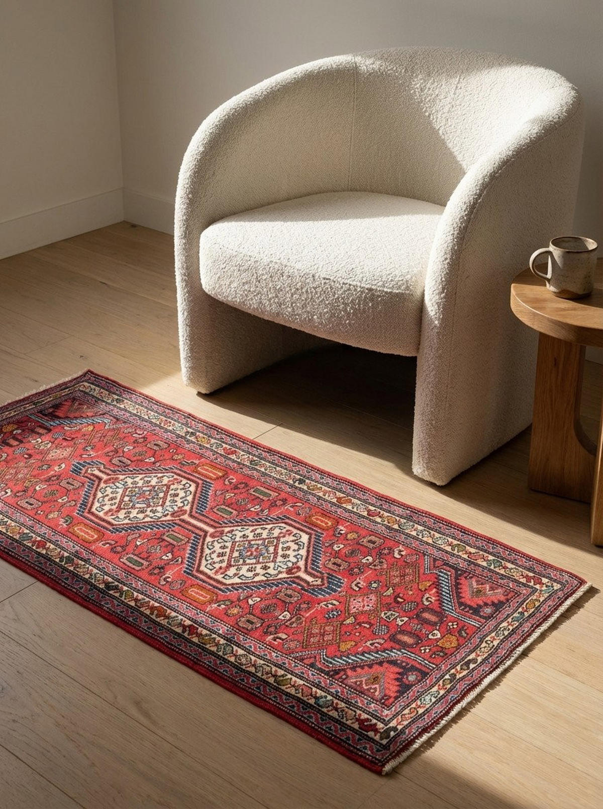 ORIENTTEPPICH handgeknüpft Assadabad Rot 140/63 cm Schurwolle - Rot, Textil (63/140cm) - Looma