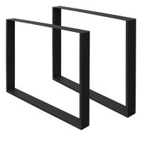 TISCHBEINE 2er Set 90 x 72 cm Schwarz - Schwarz, Metall (90/8/72cm) - ECD-Germany