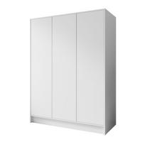 DREHTÜRENSCHRANK Gava mit drei, glatten Türen, Weiß - Weiß, Holzwerkstoff (150/200/51cm) - Beautysofa