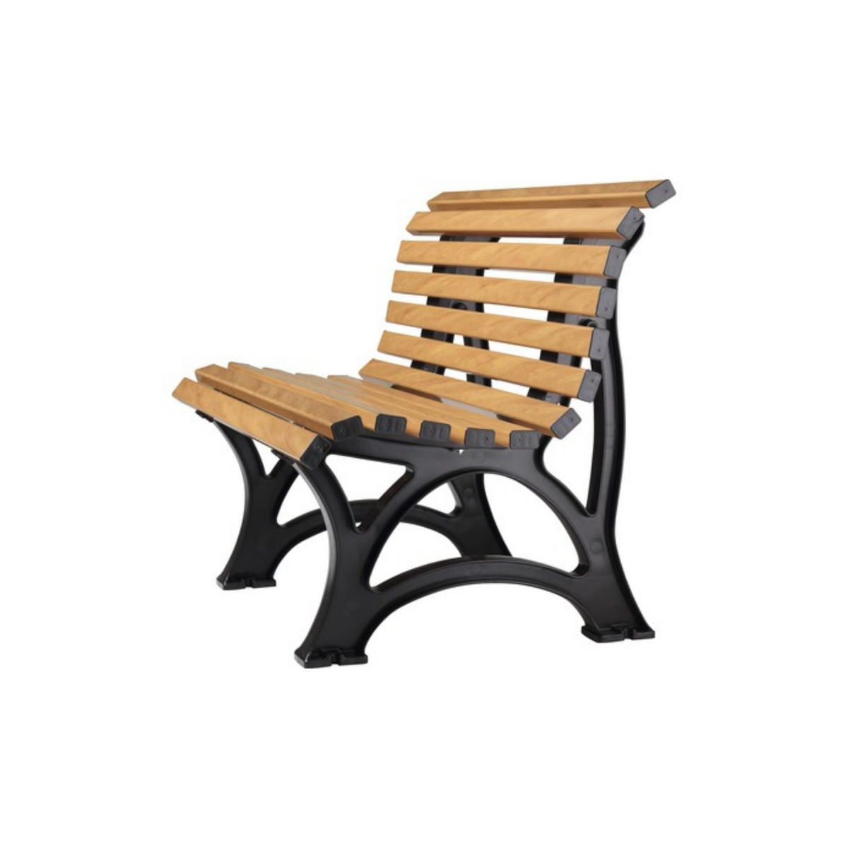 GARTENBANK Jamaika 2 Sitzer Holzoptik 80 x 120 x 64 cm Witterungskunststoff & UV Beständiger Kunststoff - Beige, Kunststoff (120/80/64cm) - PROREGAL