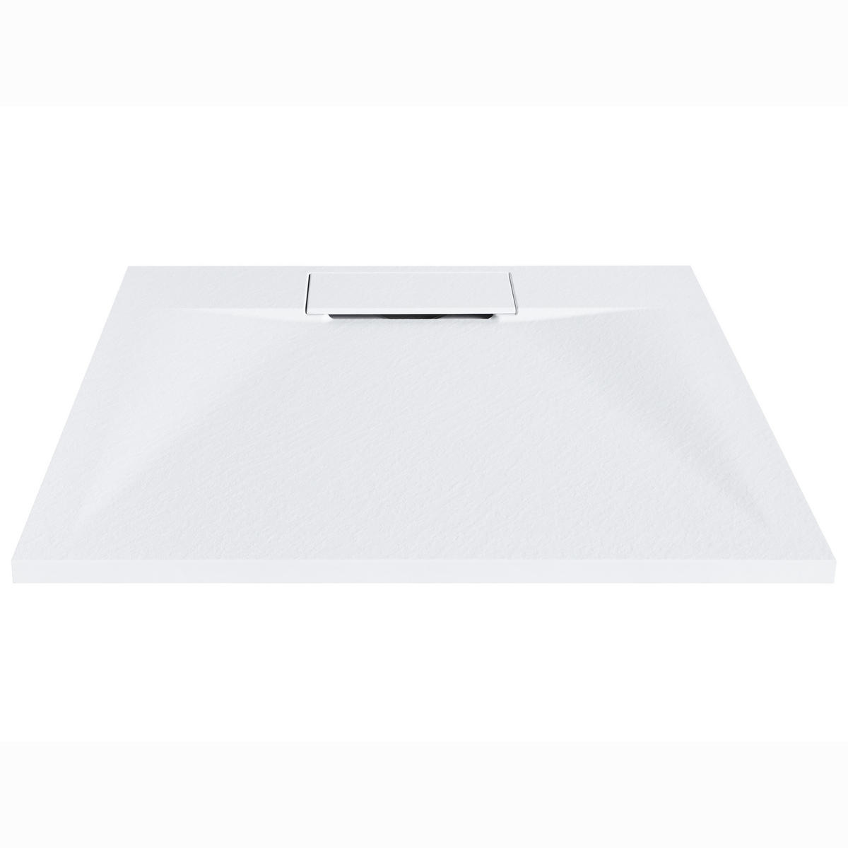 CĂDIȚĂ DE DUȘ 80/80/3 cm albă Azzurro - alb, material plastic (80/3/80cm) - Beliani
