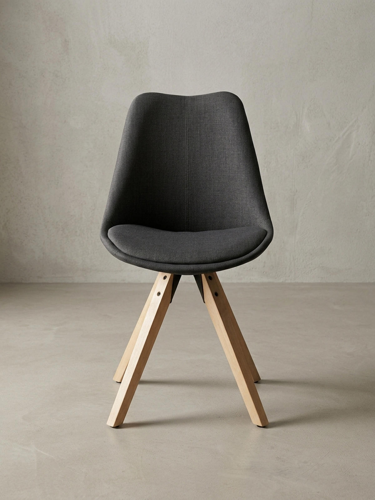 ESSZIMMERSTUHL 2er Set Stoffbezug mit Holzgestell Skandinavisch gepolstert, Anthrazit 49x52x87 cm - Anthrazit/Beige, Holz/Textil (49/87/52cm) - KADIMA DESIGN