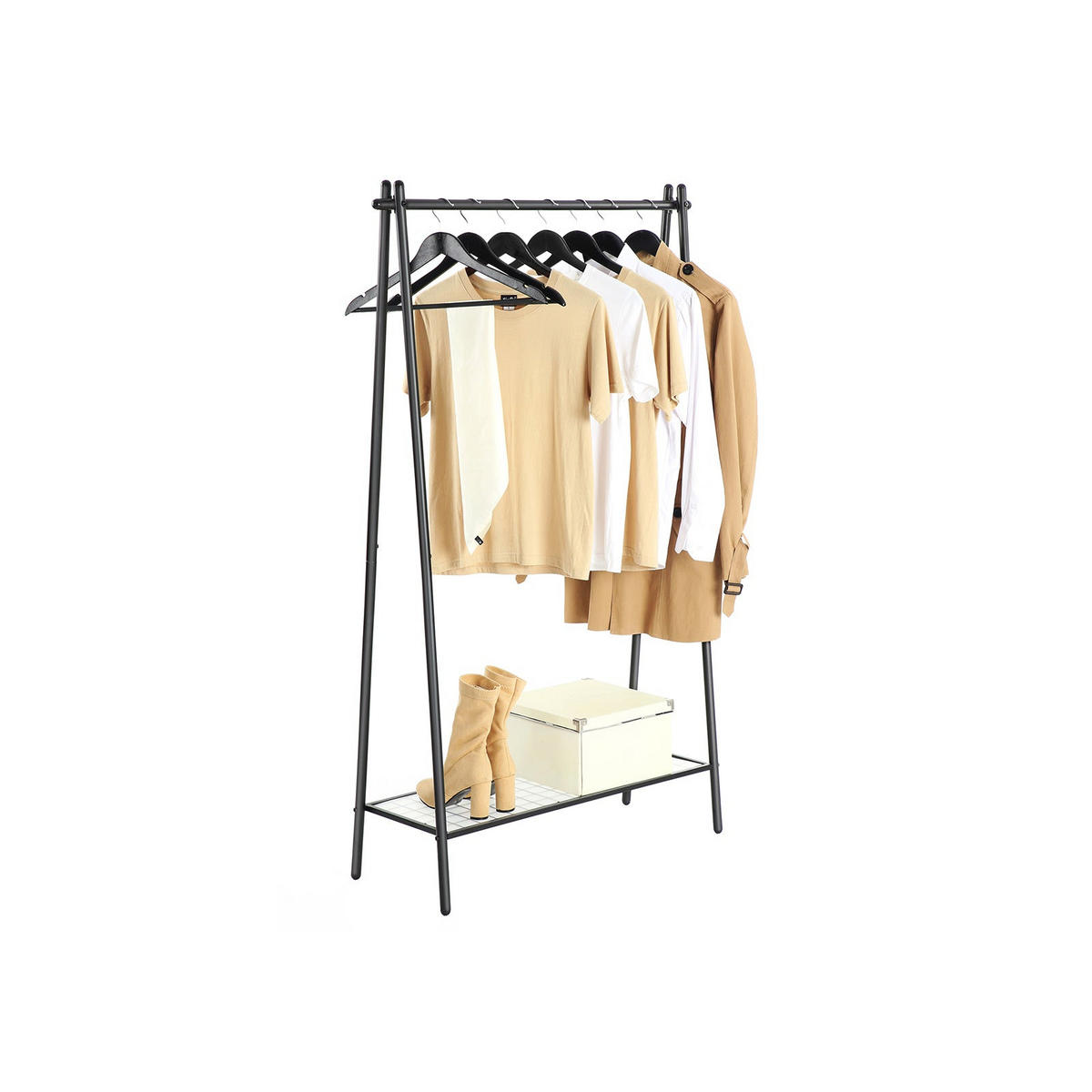 KLEIDERSTÄNDER - Schwarz, Metall (33.5/153/92.5cm) - Hansiro