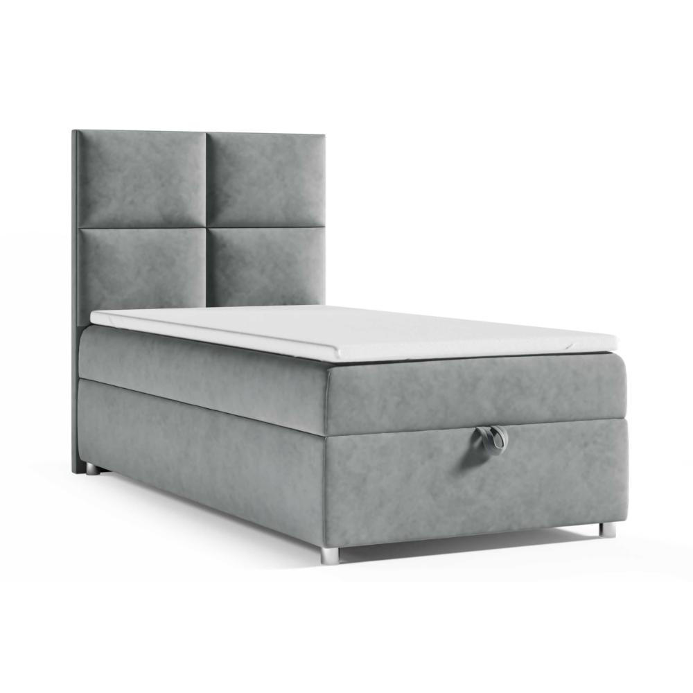 BOXBETT mit Bettkasten Trinity K2-SINGLE Bonellfederkern inkl - Grau, Holz/Holzwerkstoff (100/200cm) - Best For Home