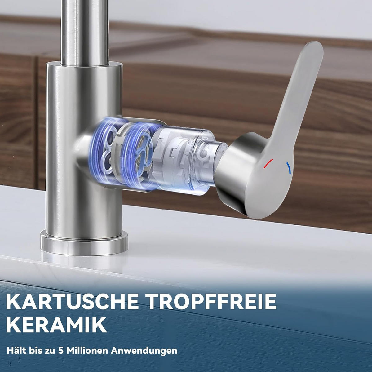 WASCHTISCHARMATUR Rhewind 23/14/28 cm - Edelstahlfarben, Metall (23/14/28cm) - ZMH