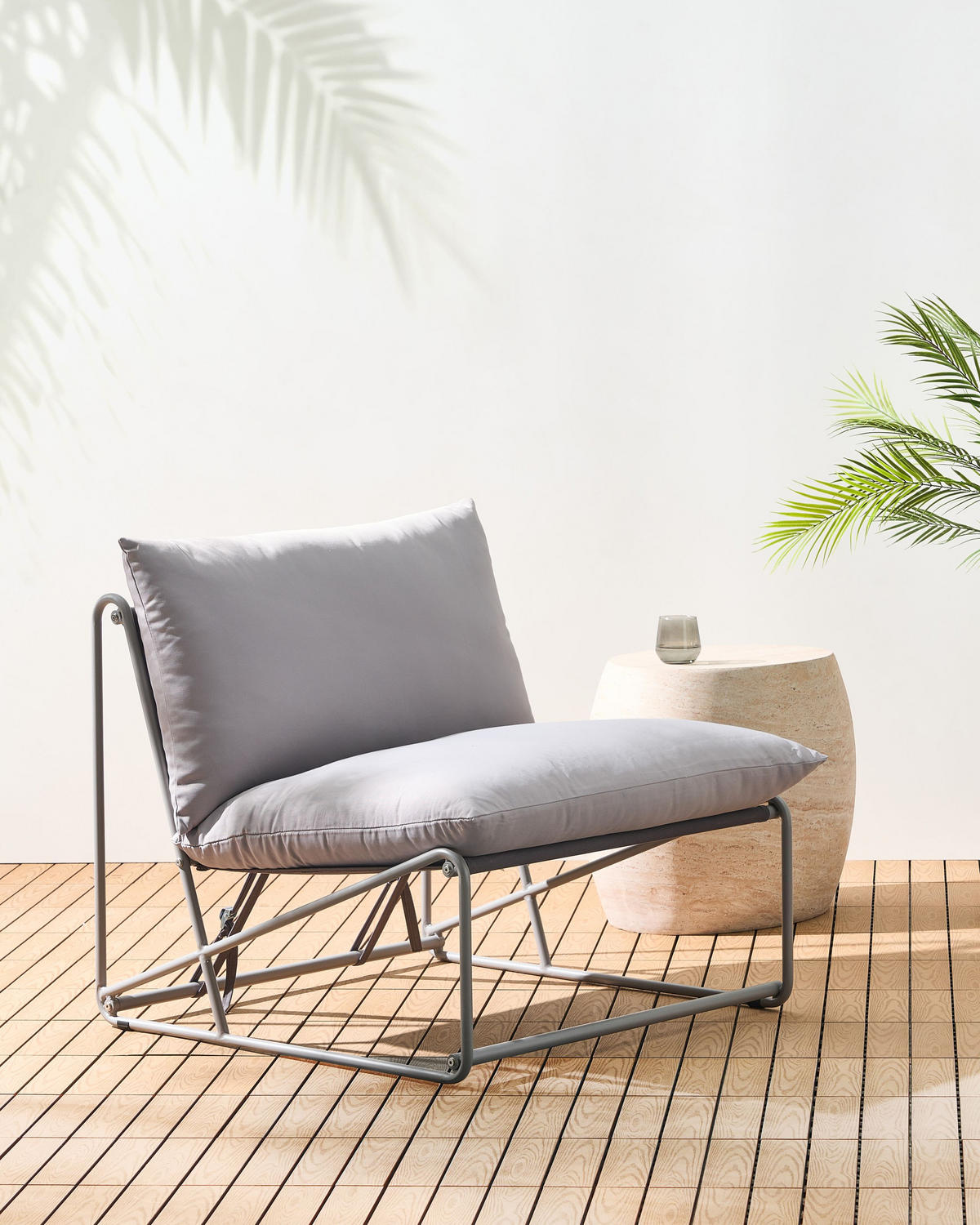 GARTENSTUHL Grau Pico - Grau, Metall (80/88/88cm) - Beliani