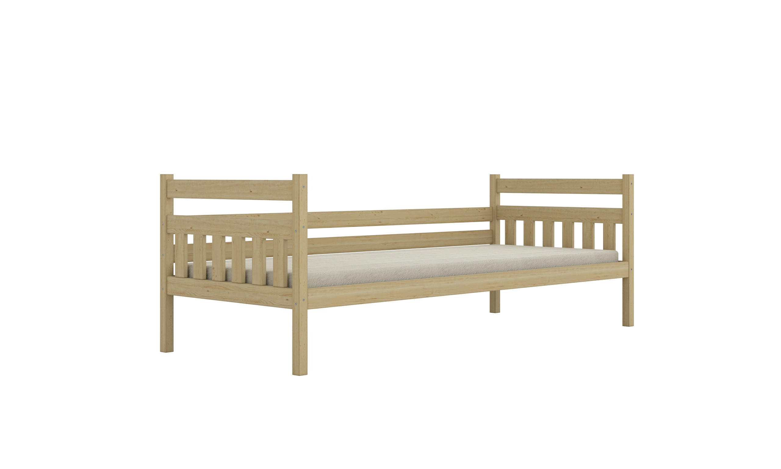 RAUMHIRSCH FURNITURE DĚTSKÁ POSTEL Dawid s matrací 90/180 přírodní nelakovaná 90/180