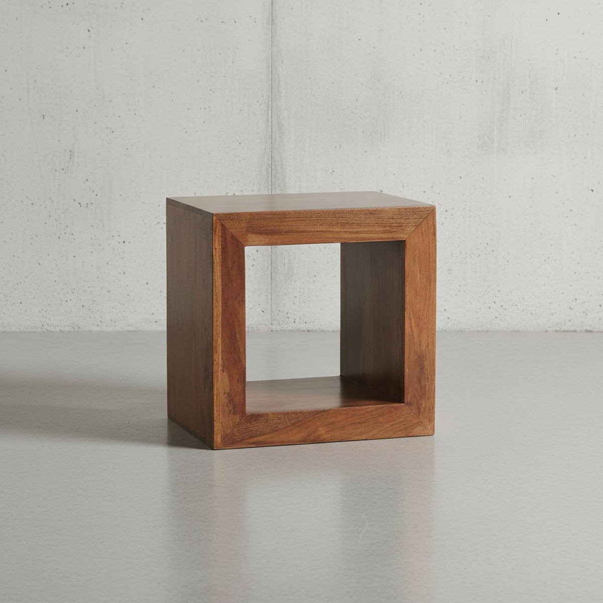 STANDREGAL – Naturholz, 44x44x33 cm, handgefertigt, geradlinig - Braun, Holz (44/44/33cm) - KADIMA DESIGN