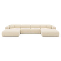 WOHNLANDSCHAFT Texturierter Samt Creme 356cm - Creme, Textil (356/73/166cm) - Sia Home
