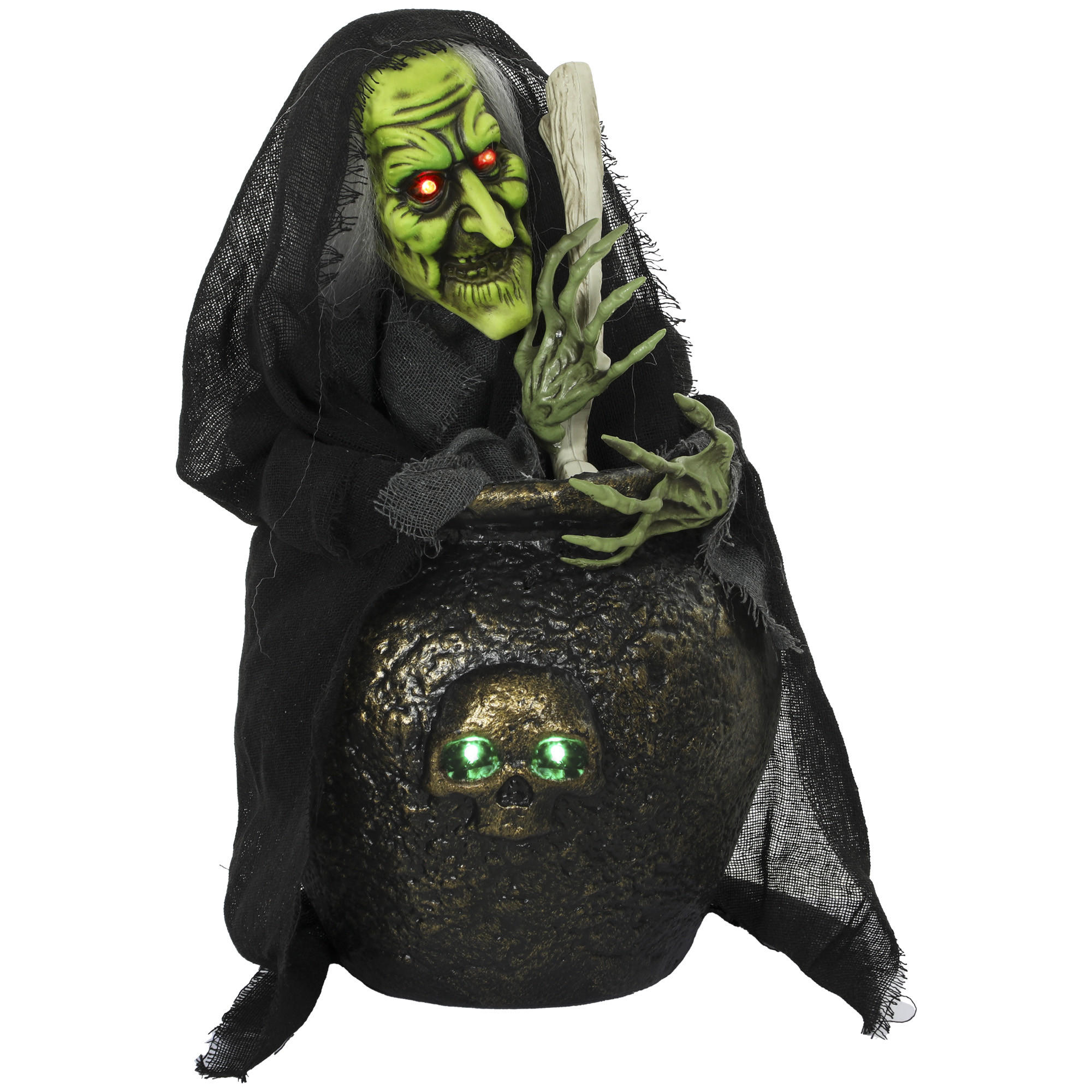 HALLOWEEN-TISCHHEXE DE-42110 animiert mit Lachsound und LED Schwarz - Schwarz, Metall (28/47/27cm) - ComfortXL