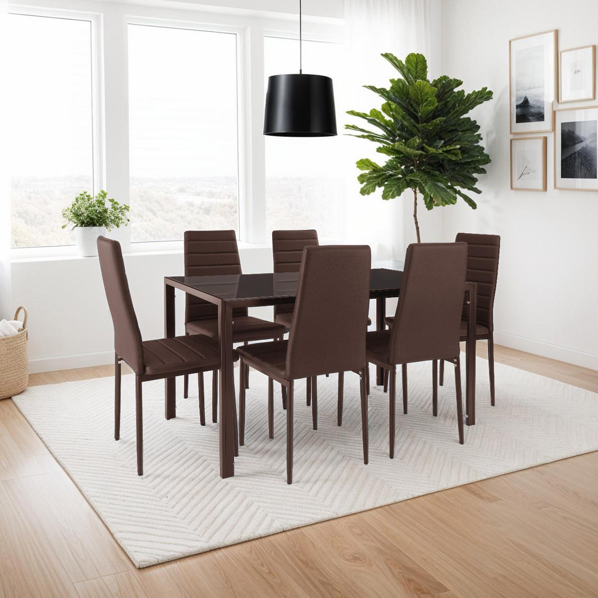 ESSZIMMERSTUHL 6er Set Thomas 41 x 45 x 98 5 cm cappuccino - Cappuccino, Textil (48/98.5/45cm) - tectake