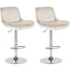 BARHOCKER 2er Set Samt Creme - Chromfarben/Creme, Textil/Metall (50/85/50cm) - CLP
