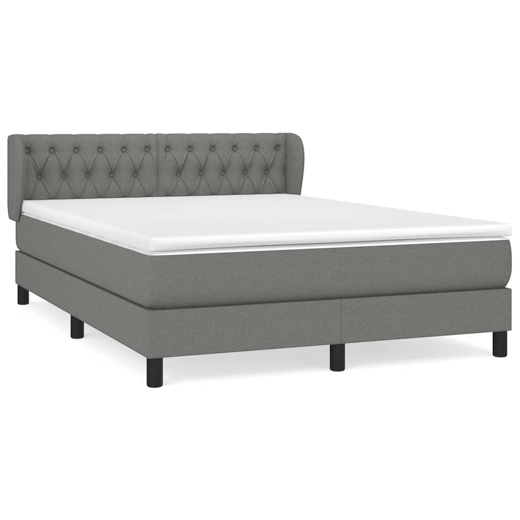 BOXSPRINGBETT 140/200 Cm Grau Gewebe - Grau, Textil (147/203cm) - vidaXL