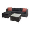 POLY-RATTAN GARNITUR Grau, Grau, Orange - Orange/Grau, Kunststoff - MCW