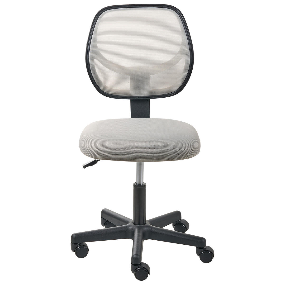 BÜROSTUHL Hellgrau Joyful - Hellgrau/Schwarz, Textil (52/86/52cm) - Beliani