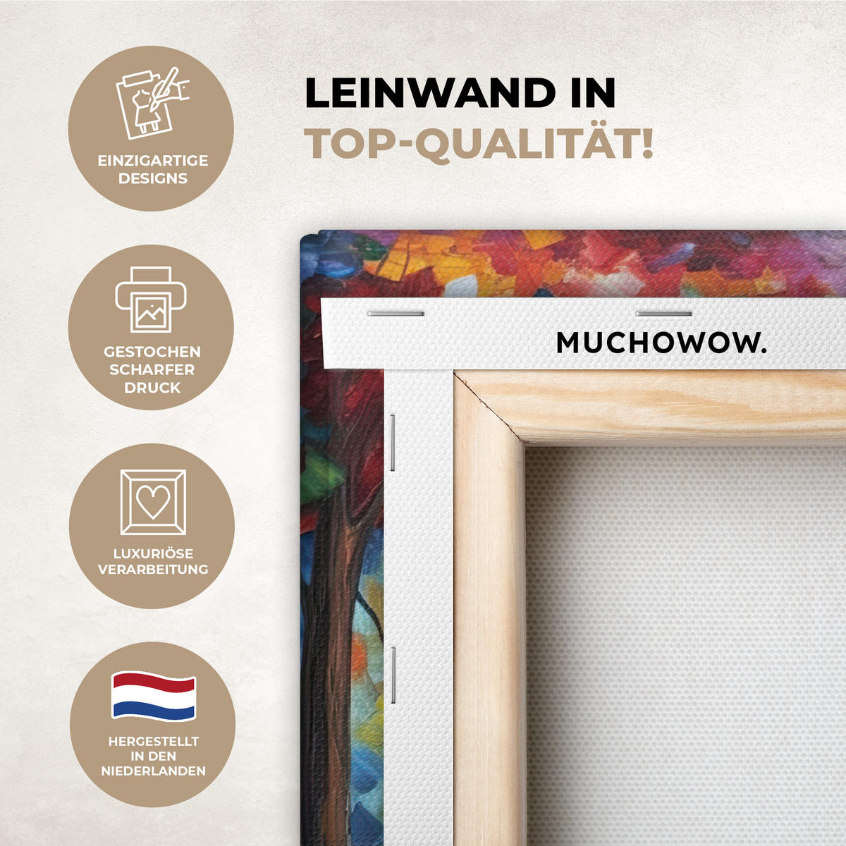 LEINWANDBILD Landschaft - Wald - Farben - Natur 40x30 cm - Multicolor, Textil (40/30cm) - MuchoWow