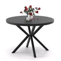 AUSZIEHTISCH MILTON 120-196/76 cm mit Metallgestell, Schwarz / Schwarz Molet - Schwarz, Holzwerkstoff/Metall (120/120/76cm) - Idohome