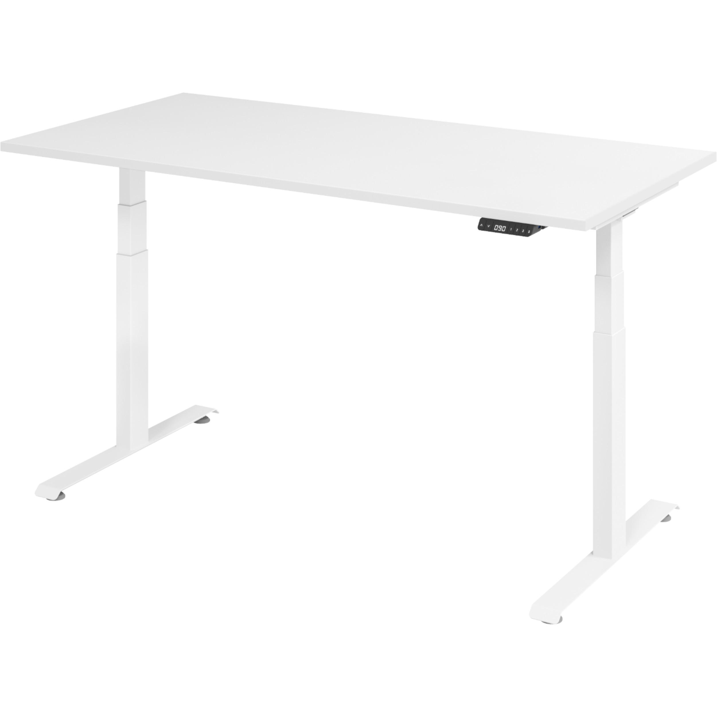 bümö Schreibtisch Weiß, Weiß 160x74x80 cm
