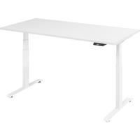 SCHREIBTISCH elektrisch 80/160/74 cm in Weiß/Weiß - Weiß, Holzwerkstoff (80/160/74cm) - bümö