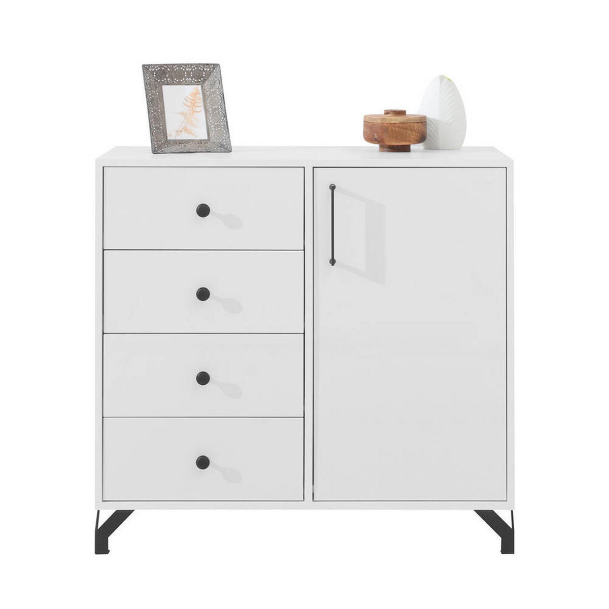 WOHNZIMMER Set – BERGEN System – Weiß - Weiß, Holzwerkstoff (90/190/40cm) - hi-markt