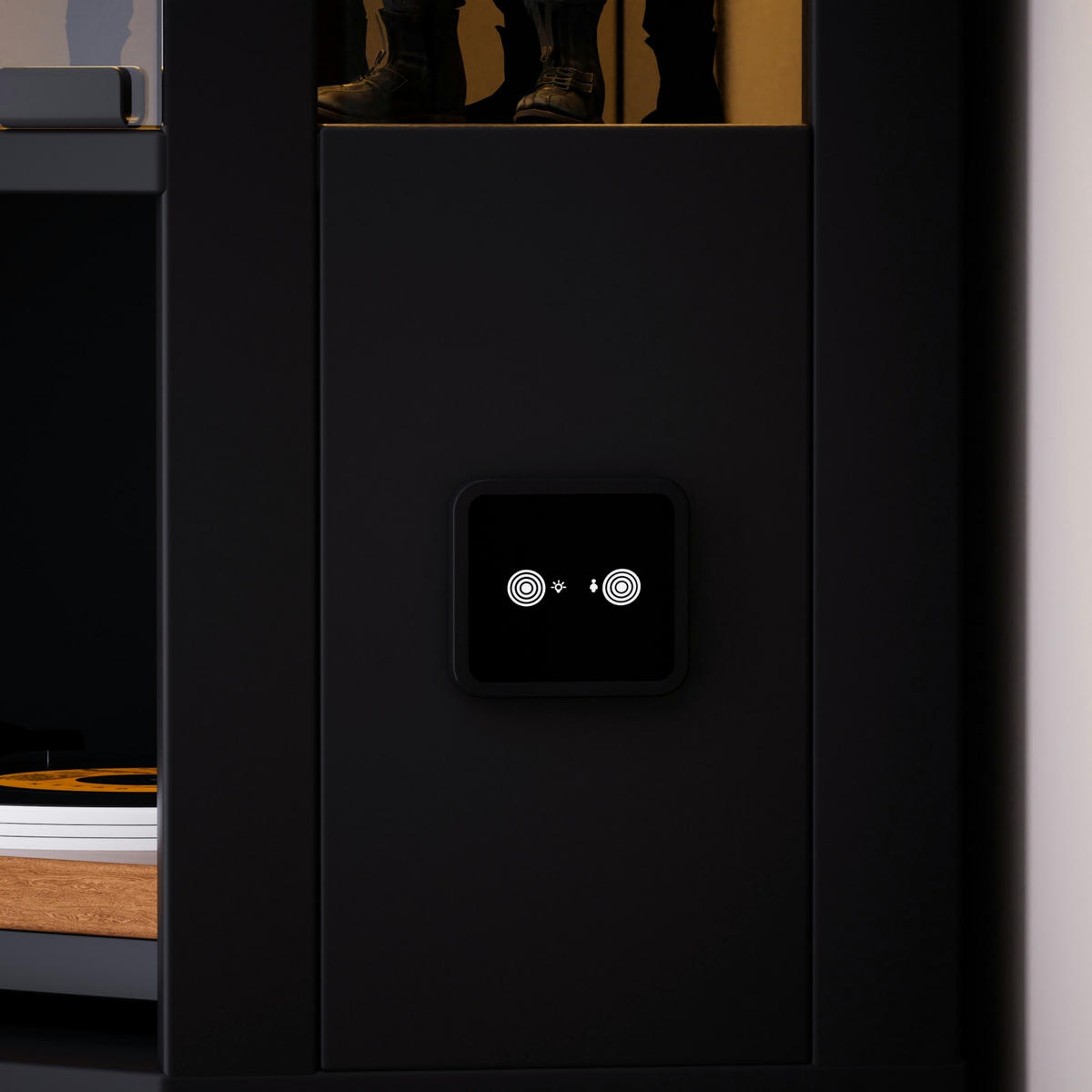 VITRINENSCHRANK,GLASVITRINE mit LED Beleuchtung und Stauraum Schwarz - Schwarz, Glas (57/165/40cm) - PARAFTA HOME