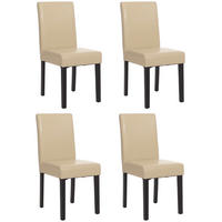ESSZIMMERSTUHL Beige, Dunkelbraun 4er-Set - Beige/Dunkelbraun, Textil (43/90/56cm) - MCW