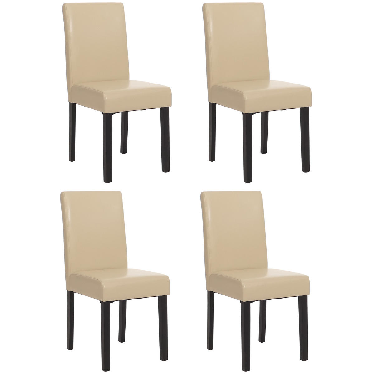 ESSZIMMERSTUHL Beige, Dunkelbraun 4er-Set - Beige/Dunkelbraun, Textil (43/90/56cm) - MCW