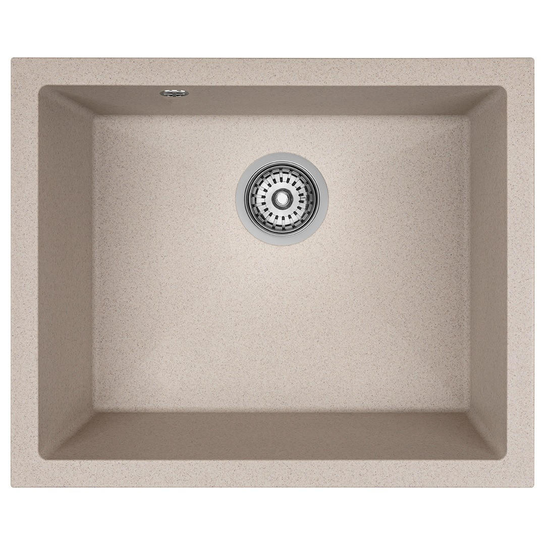 EINBAUSPÜLE Ibiza Beige, Einzelbecken, 56/46/22 cm - Beige, Stein (56/22/46cm) - bad land