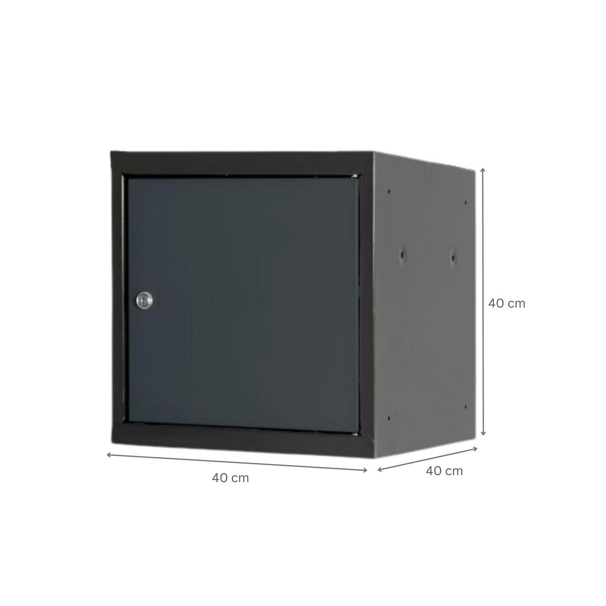 SCHLIESSFACHWÜRFEL 2x Blocky mit Zylinderschloss + 2 Schlüssel 40x40x40cm Anthrazit/Anthrazitgrau - Anthrazit, Metall (40/40/40cm) - PROREGAL