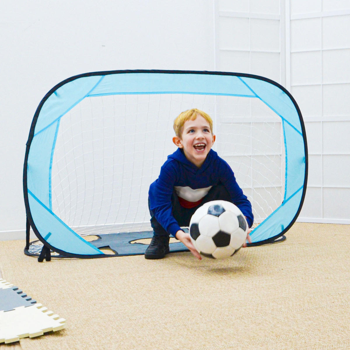 FUSSBALLTOR 2er Set mit Torwand für Kinder 125/80 cm - Schwarz, Kunststoff (80/125cm) - Littletom