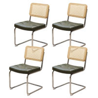 JÍDELNÍ ŽIDLE sada 4 ks, zelené, chrom a umělá kůže - zelená barva, kůže (53/84.6/46.4cm) - Urban Meuble