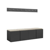 GARDEROBEN-SET Orion VII - Creme/Graphitfarben, Holzwerkstoff/Kunststoff (168/42/46cm) - MIRJAN24