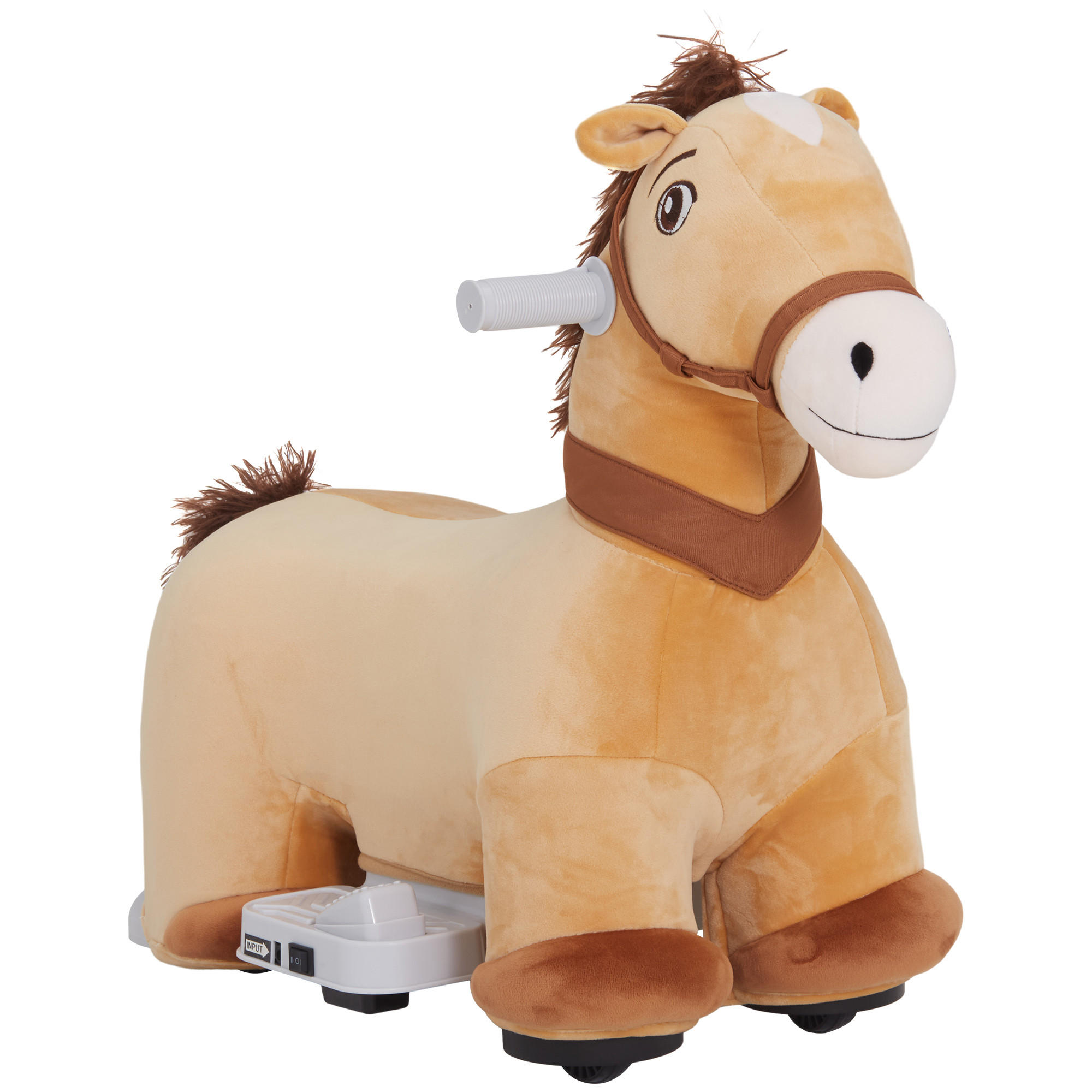 ELEKTRISCHES Pferd, Braun, Polyester, Kunststoff, 69cm x 34cm x 53cm - Braun, Kunststoff (69/34/53cm) - AIYAPLAY