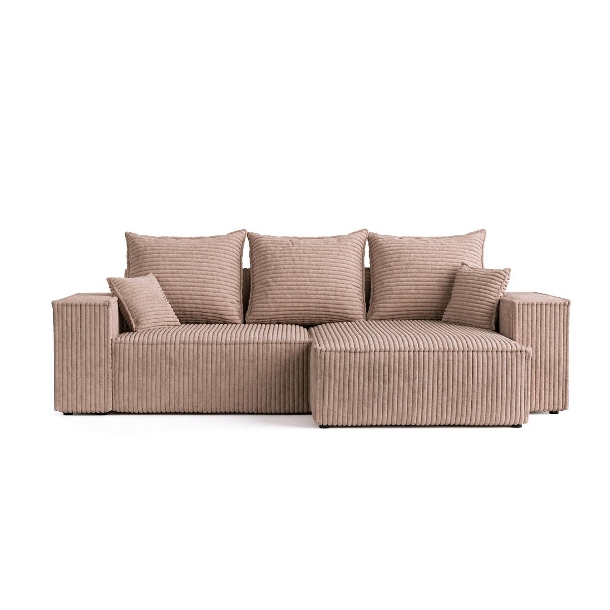 ROHOVÁ SEDAČKA SENSO, textil, Béžová - černá/béžová, dřevo/kompozitní dřevo (255/148cm) - AltaBeds