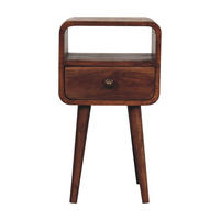 NACHTTISCH Honey-Caramel-Finish, 1 Schublade, 1 offenes Regal, Braun - Braun, Holz (30/55/30cm) - Artisan Furniture