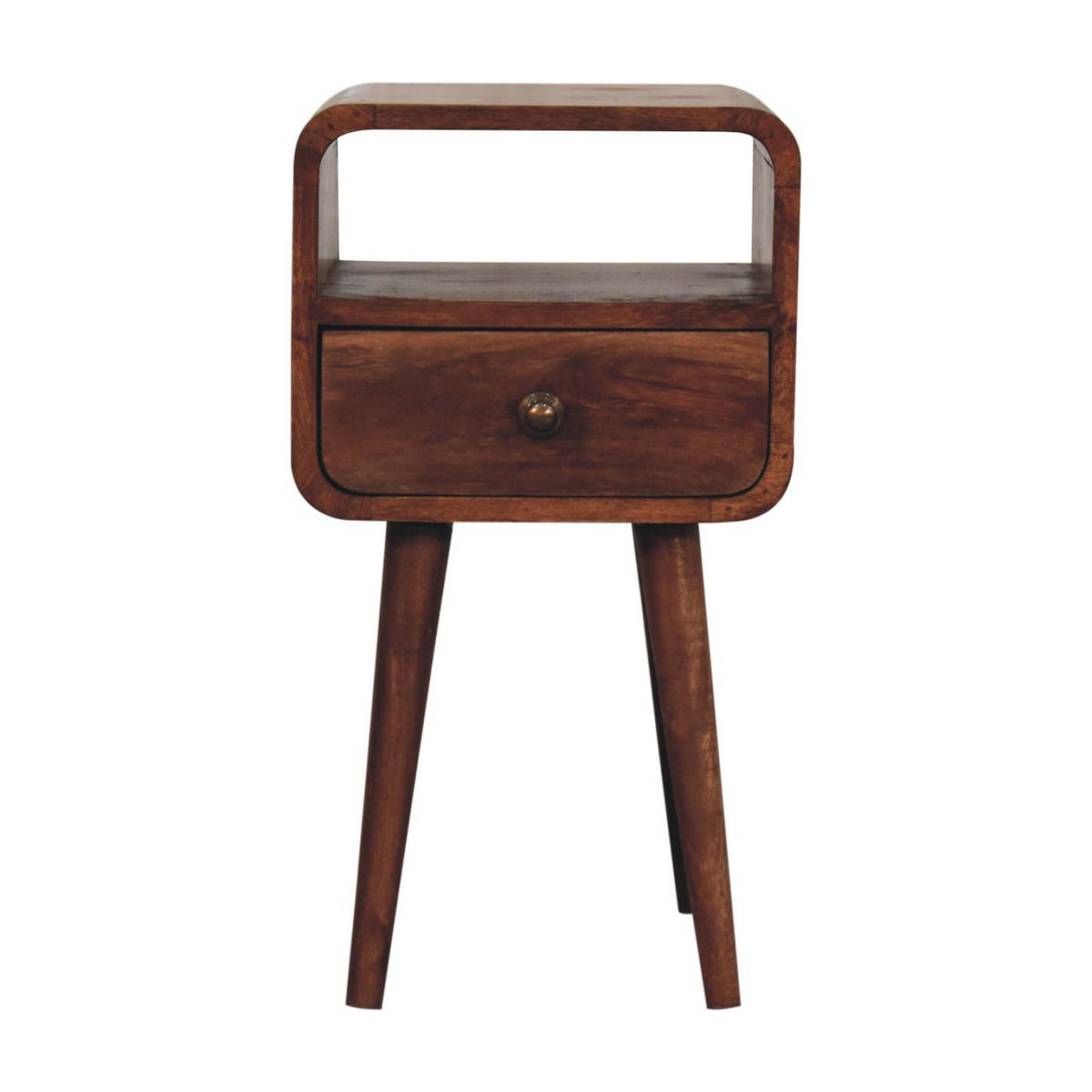 NACHTTISCH Honey-Caramel-Finish, 1 Schublade, 1 offenes Regal, Braun - Braun, Holz (30/55/30cm) - Artisan Furniture