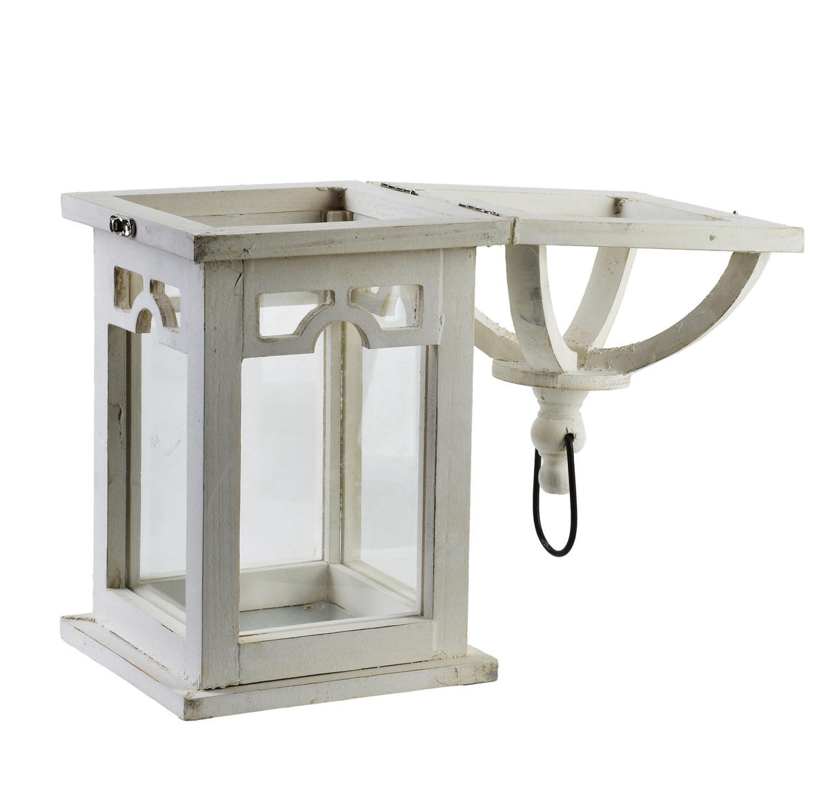 LANTERNE Lokke Weiß 16/16/26 cm Holz - Weiß, Holz (16/26/16cm) - Mondex