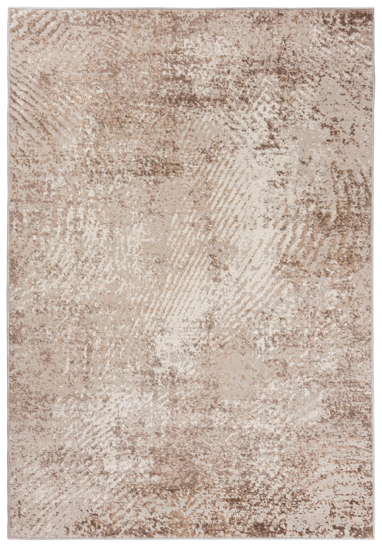 KOBEREC béžový krémový abstraktný - 160 x 230 cm - oranžová/krémová, textil (160/230cm) - Mazovia