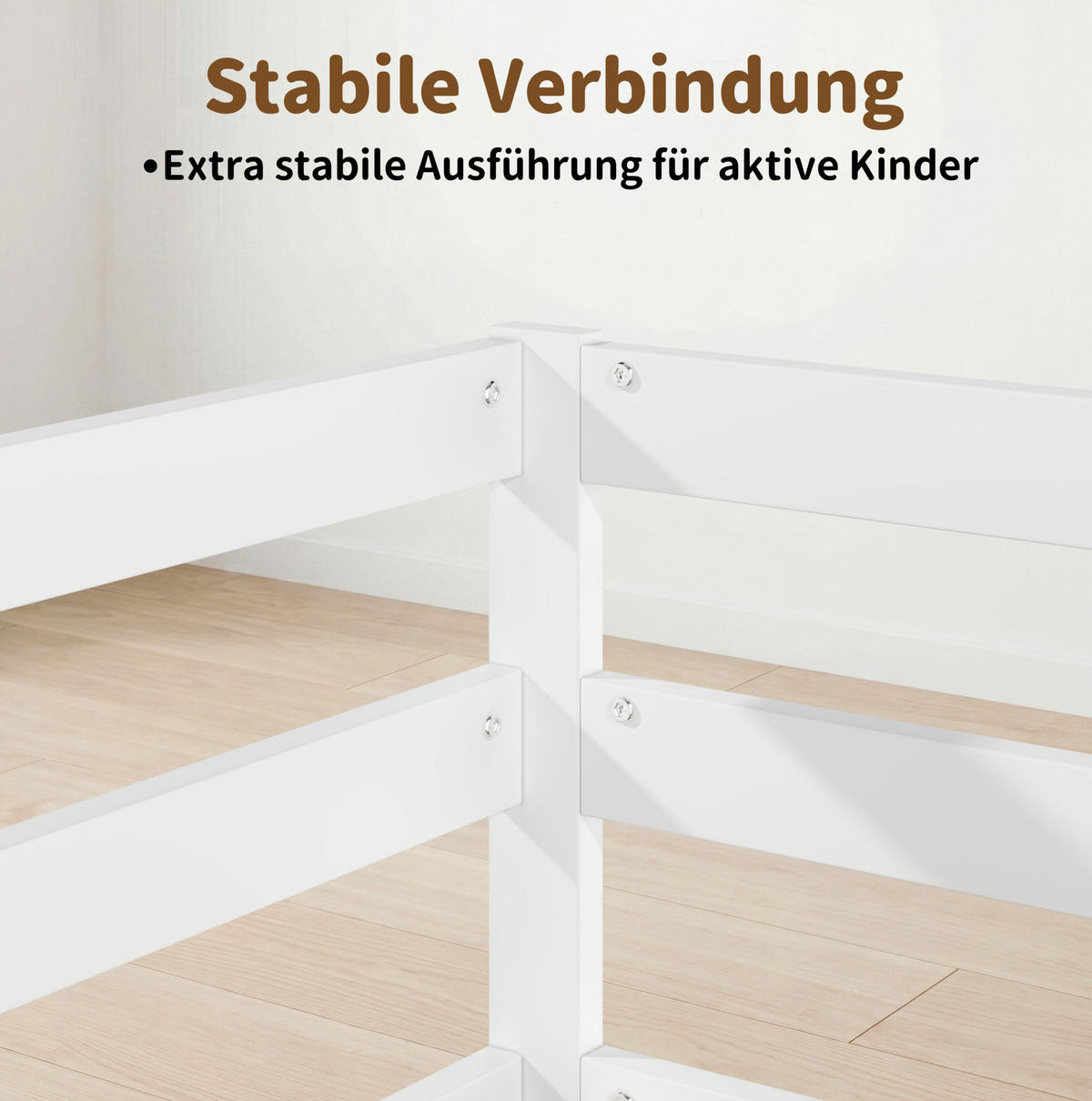 KINDERBETT Montessori 90/200 cm, weiß mit Lattenrost - Weiß, Holz (90/200cm) - MIVRAY