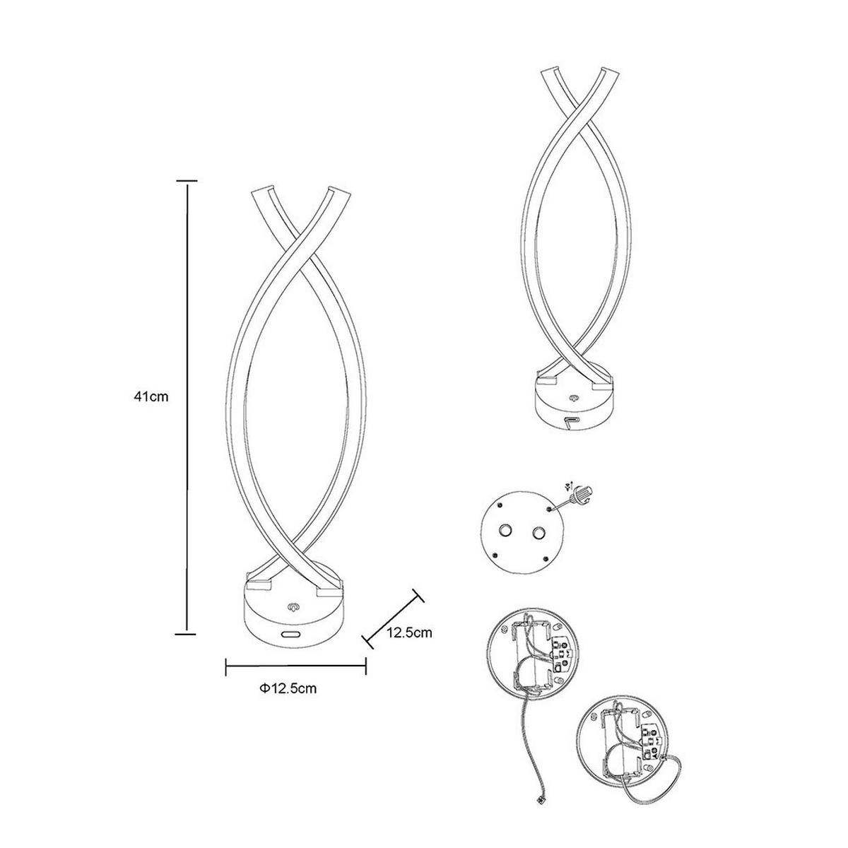 LED TISCHLEUCHTE Weiß Akku Touchdimmer - Weiß, Kunststoff (12.5/10/41cm) - Globo Lighting