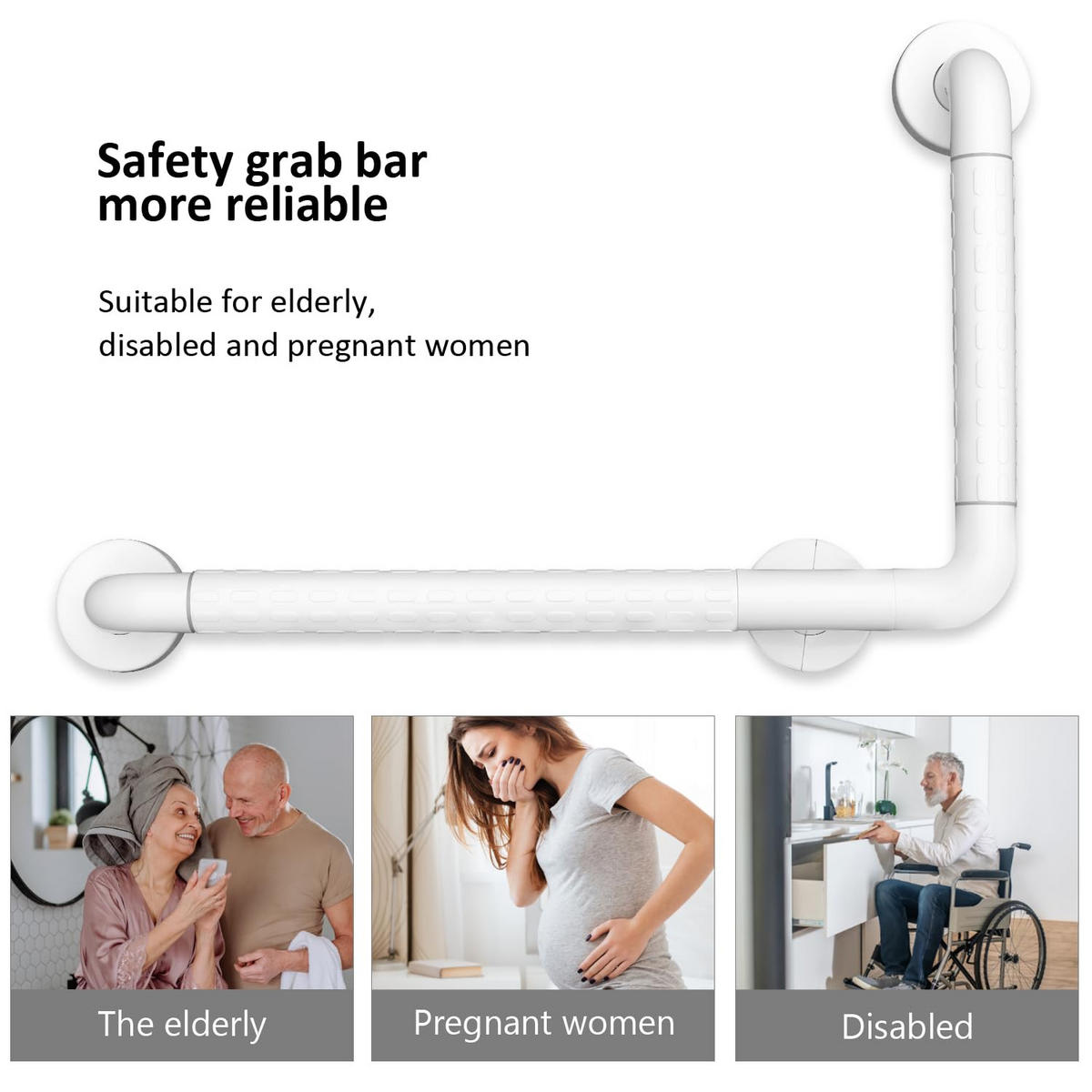 HALTEGRIFF WC Dusche Edelstahl 40/60 cm Für Senioren - Silberfarben, Metall (4.5/60/40cm)