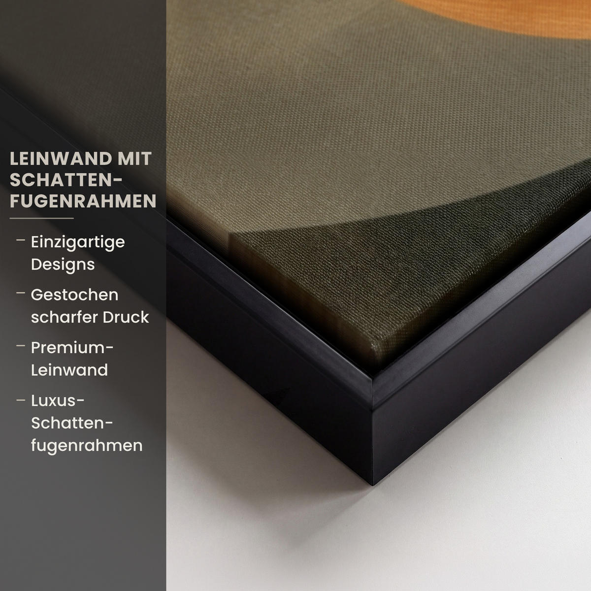 LEINWAND Bilder mit Rahmen - Formen - Rund - Blätter - Beige - 60x90 - Rostfarben, Textil (60/90cm) - MuchoWow