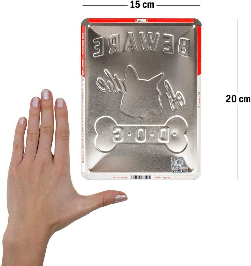 BLECHSCHILD 15/20 cm Animal Club Beware Of The Dog - Multicolor, Metall (15/20/0.5cm) - Nostalgic-Art