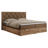 BOXBETT VENETO 140/200 Braun Kunstleder - H3 - Braun, Holz/Textil (140/200cm) - MKS